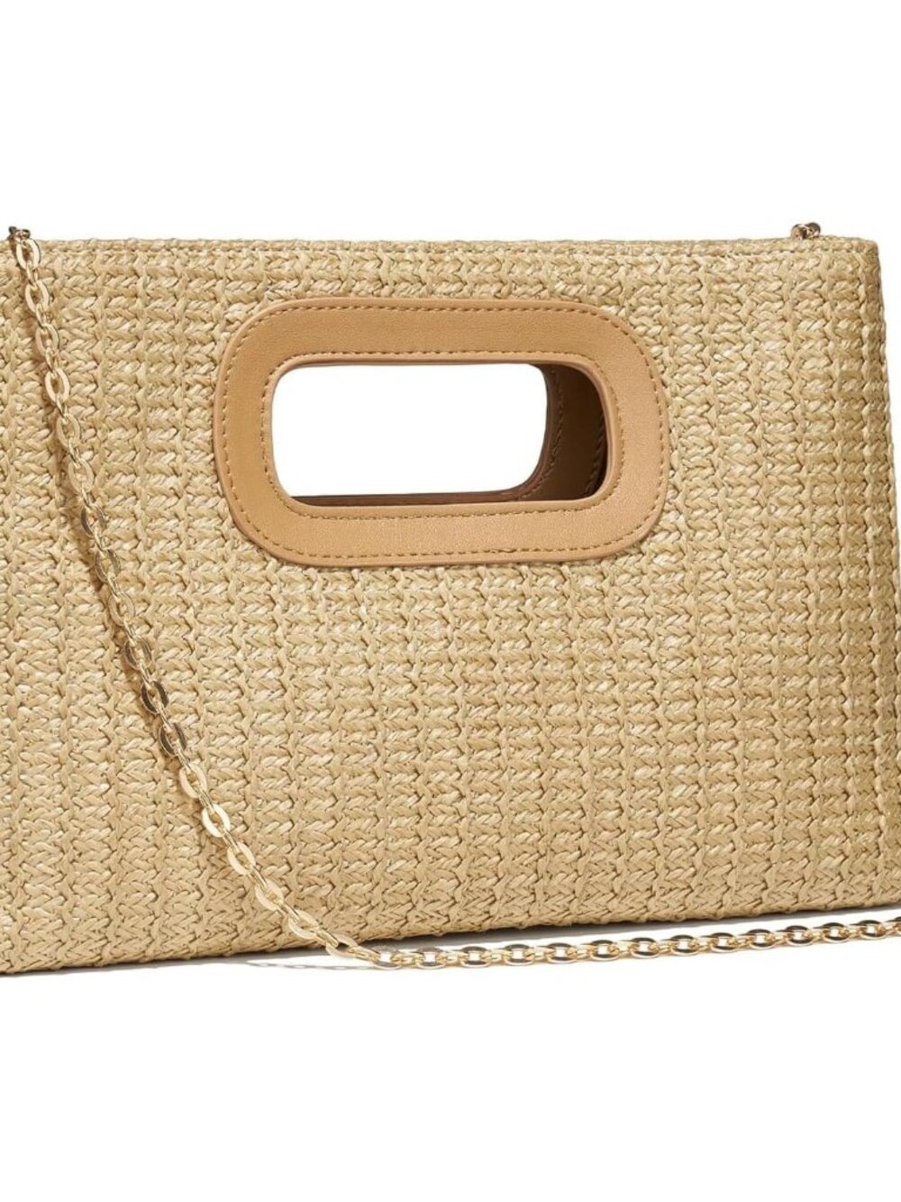 Top Handle Clutch Handbags for Women,Summer Clutch Purse with Handle、Raffia Wove